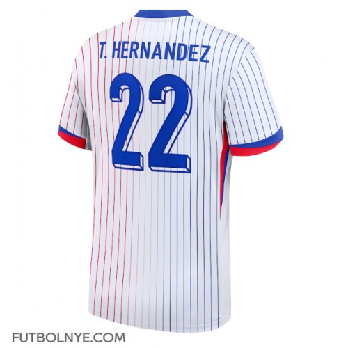 Camiseta Francia Theo Hernandez #22 Visitante Equipación Eurocopa 2024 manga corta